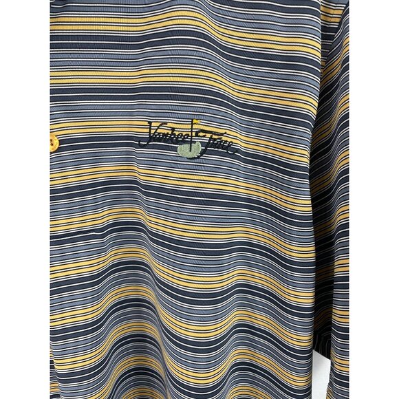 Page & Tuttle Mens Size XL Golden Yellow & Black Striped Short Sleeve Polo Shirt - Picture 4 of 7